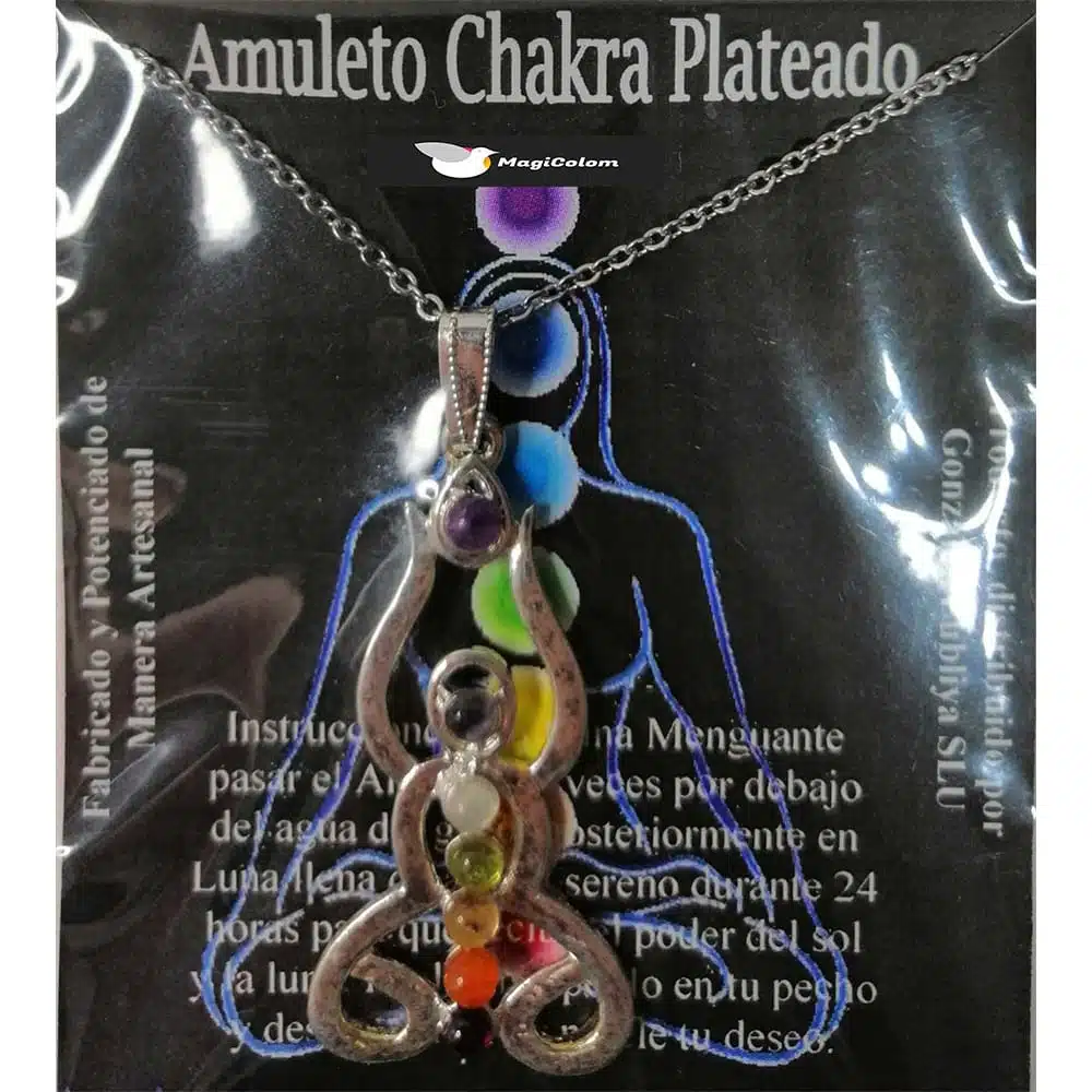 Amuleto Artesano Metal Plateado Buda