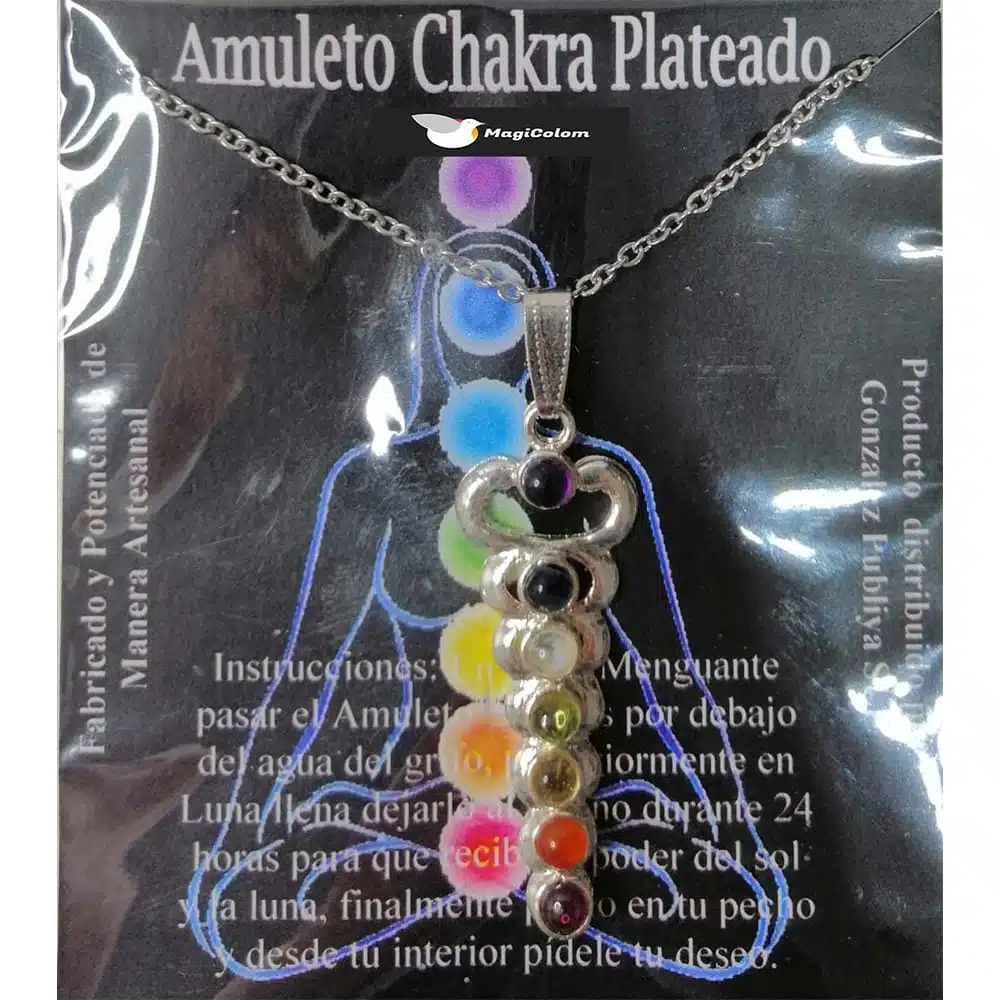 Amuleto Artesano Metal Plateado Caduceo