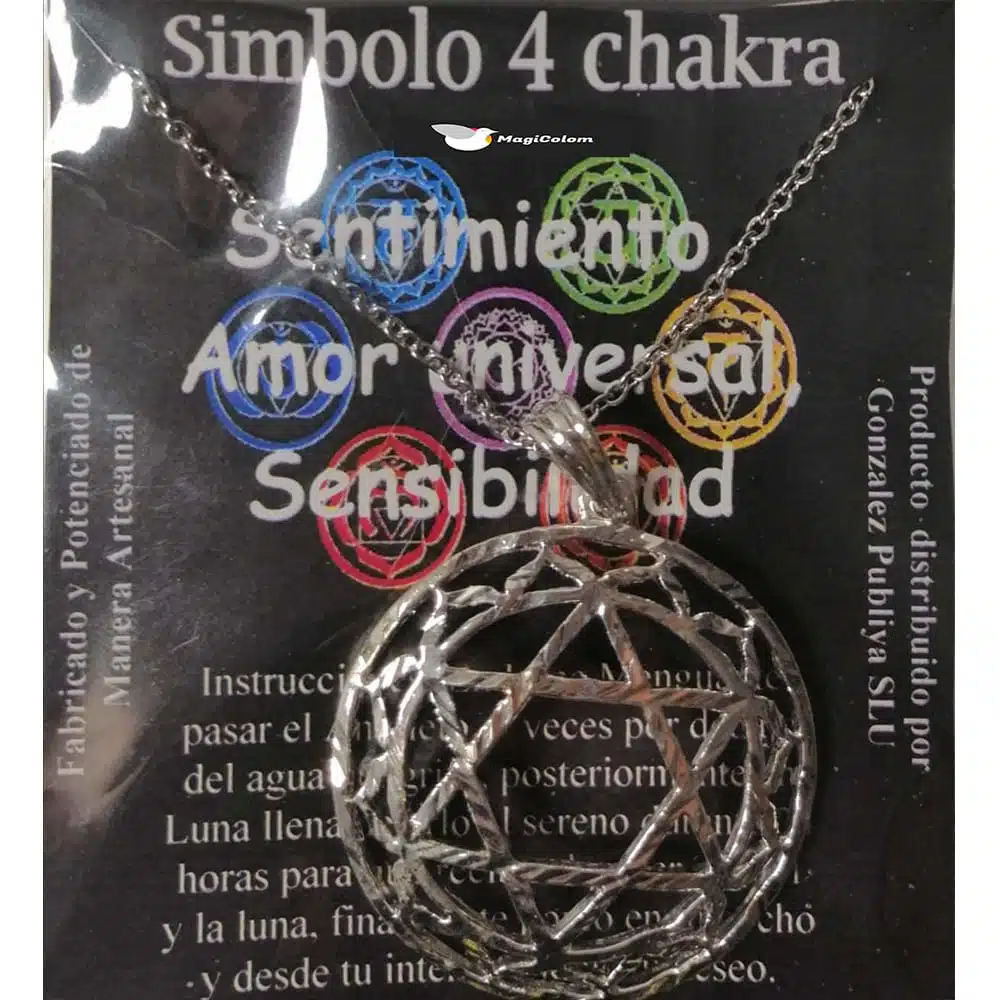 Símbolo de Metal Plateado del Cuarto Chakra