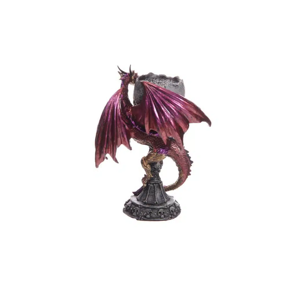 Cáliz Portavela dragón lila rojizo