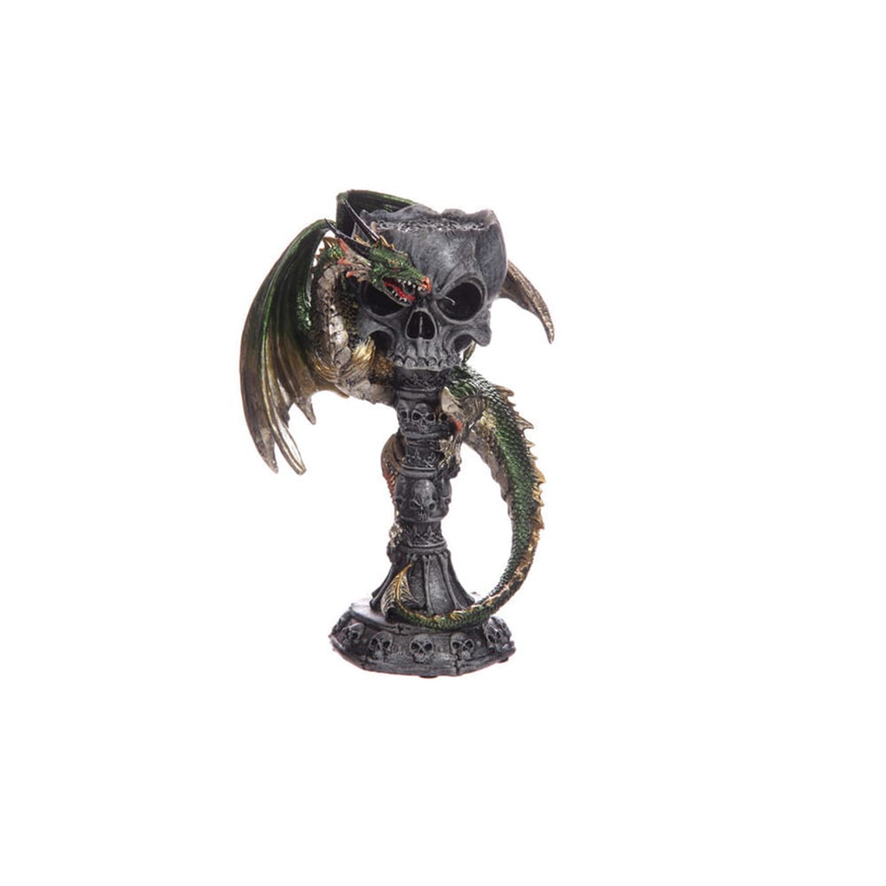 Cáliz portavela dragón verde