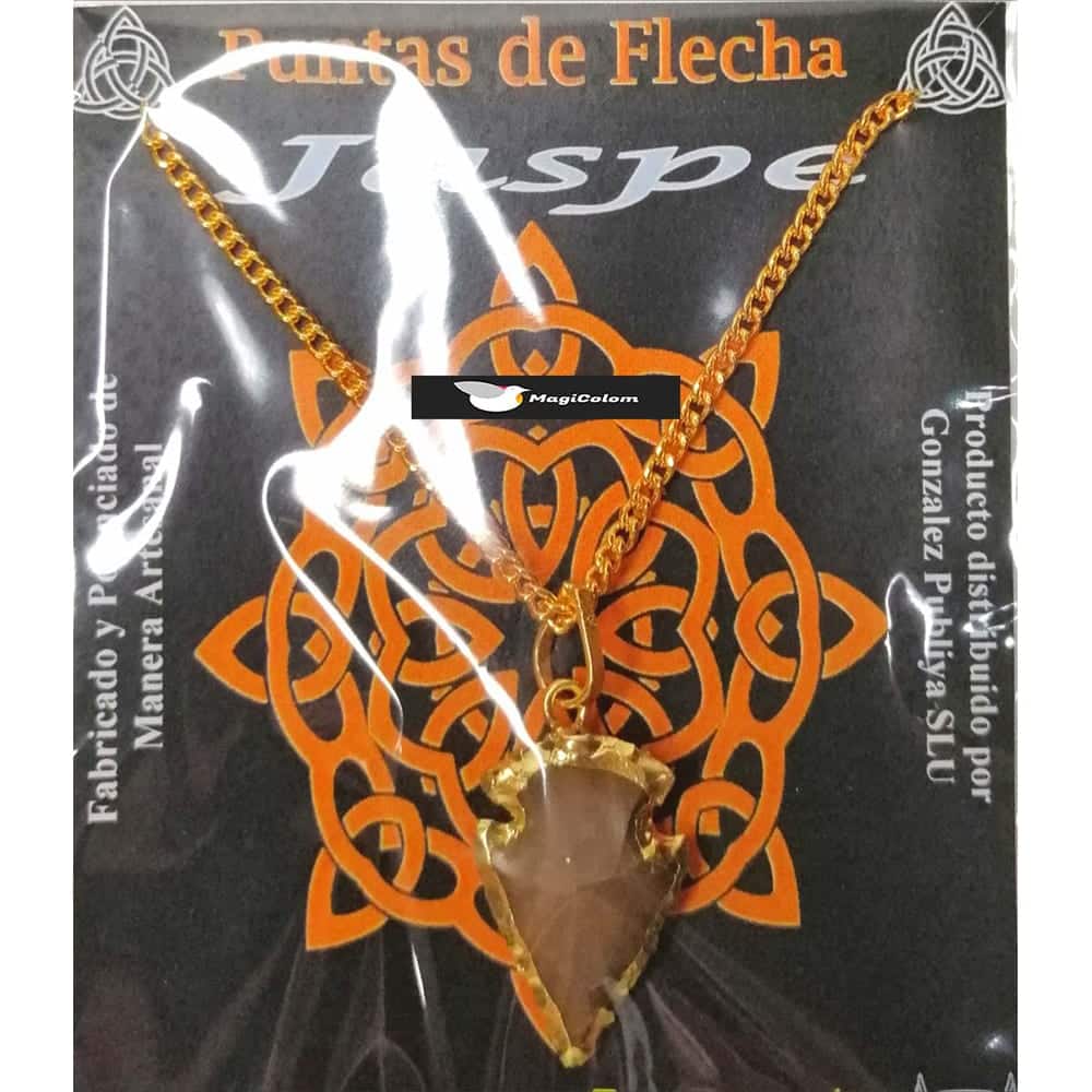 Colgante Punta de Flecha Dorada de Mineral Jaspe