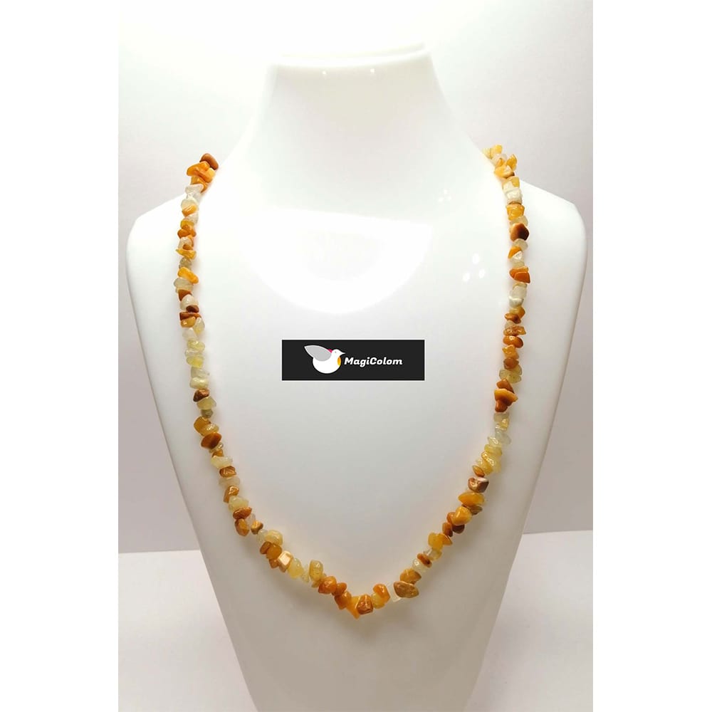 Collar Mineral chip Calcita Amarilla