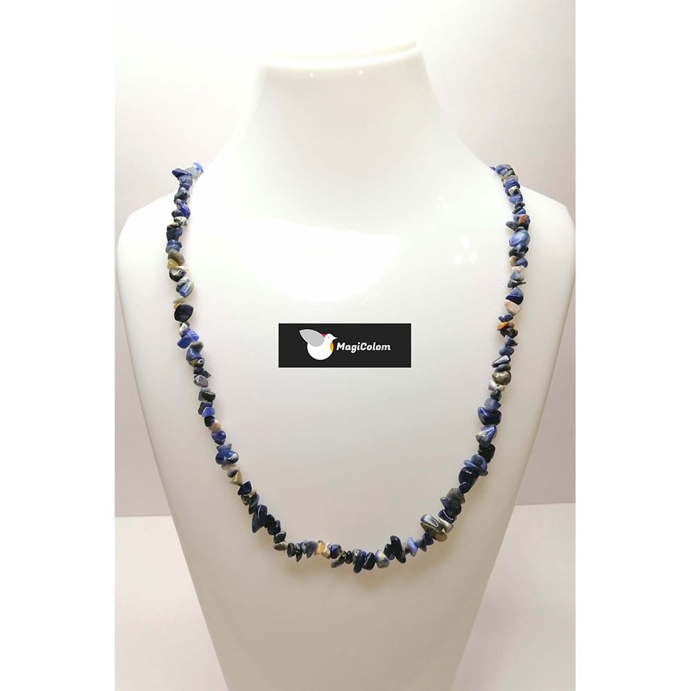 Collar Mineral chip Sodalita