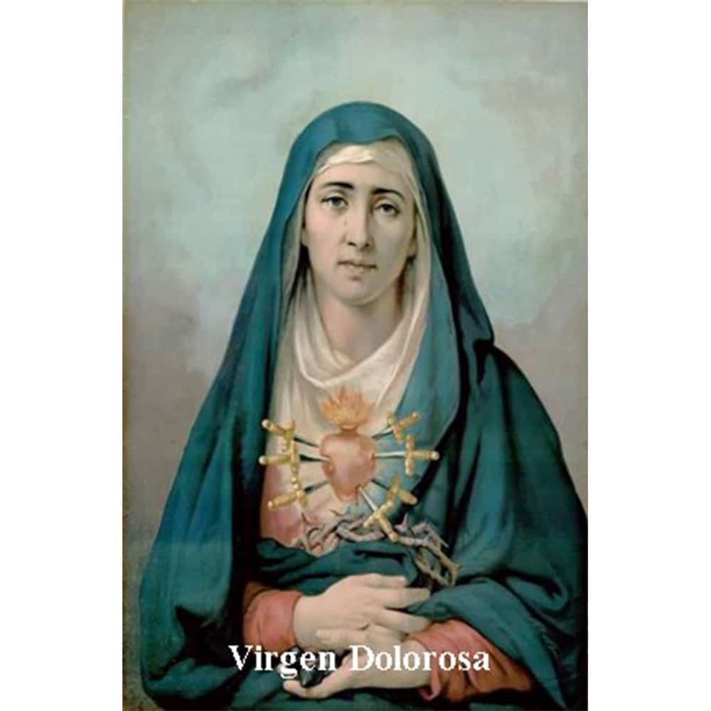 Estampa Plastificada Virgen Dolorosa