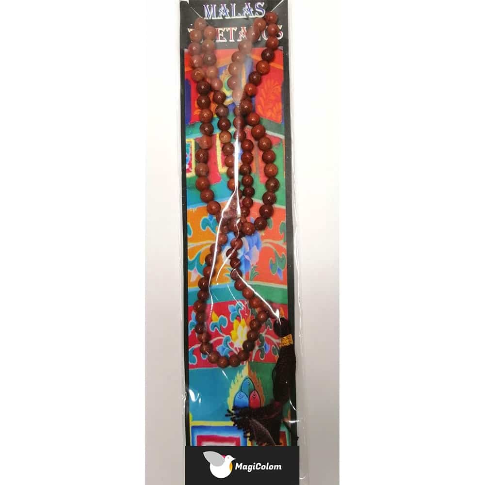Mala Tibetano 108 cuentas Jaspe Rojo