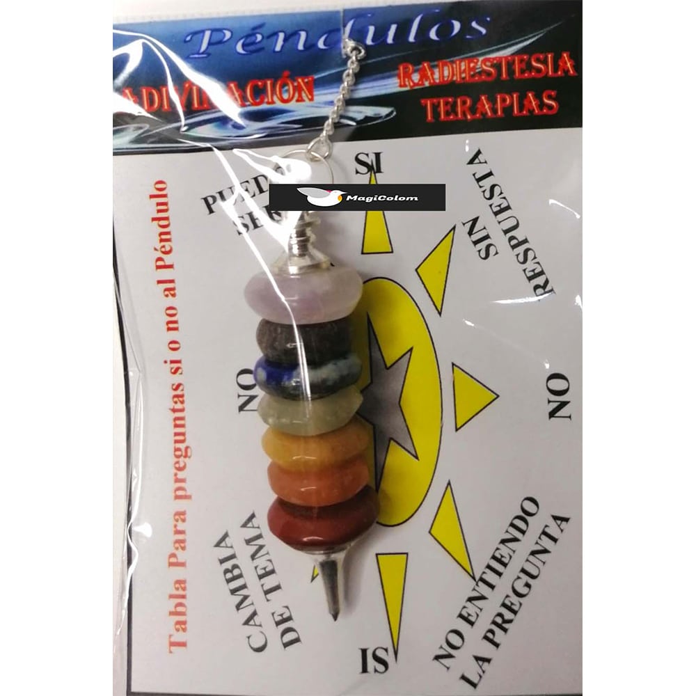 Péndulo Mineral Chakra Anillos