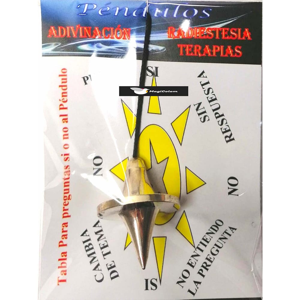 Péndulo metal plateado forma de ovni