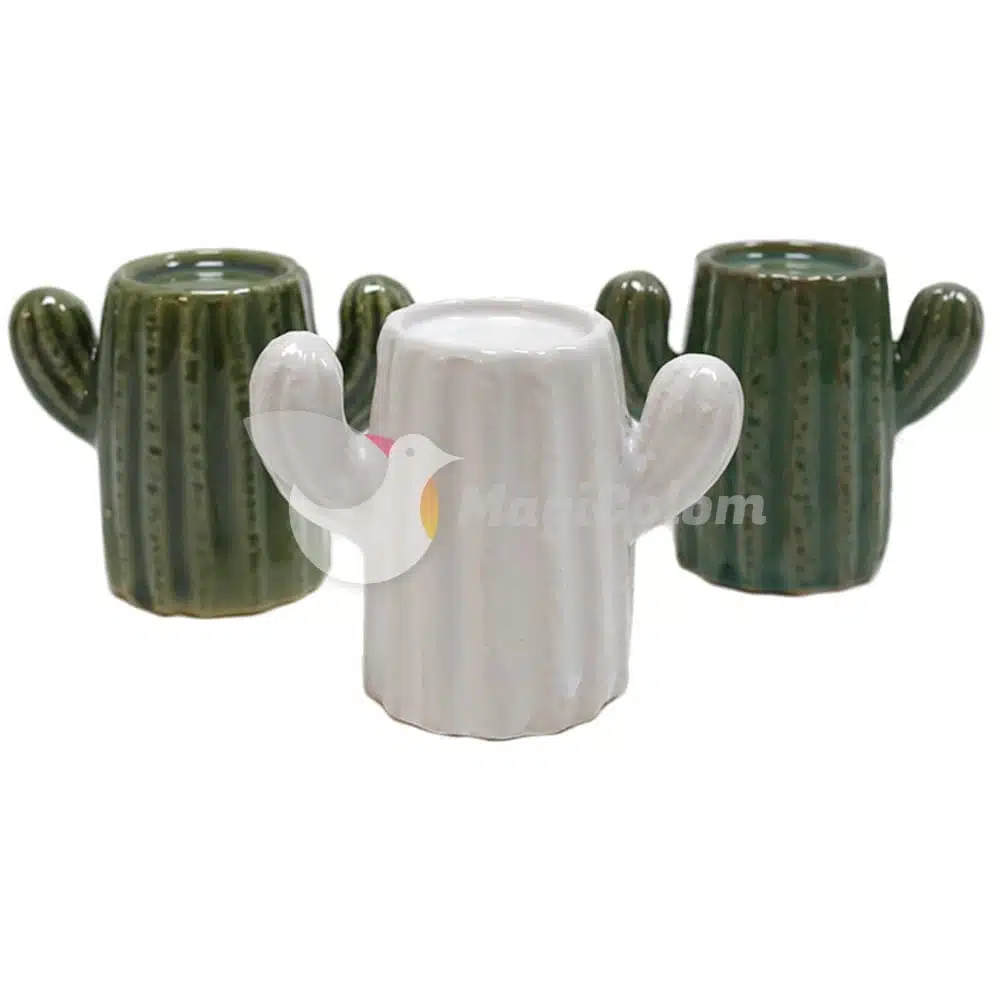 Portavelas Cerámica Cactus