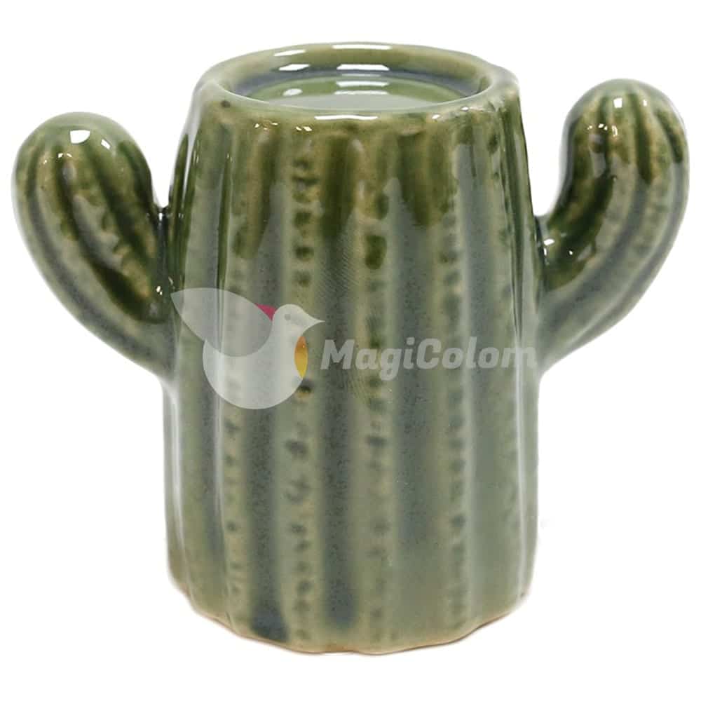 Portavelas Cerámica Cactus Verde