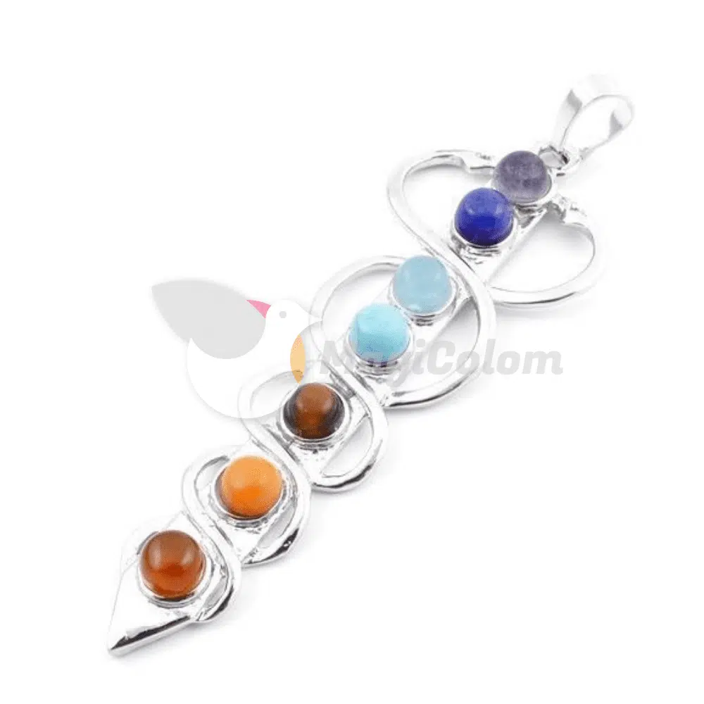 Colgante 7 chakras Caduceo