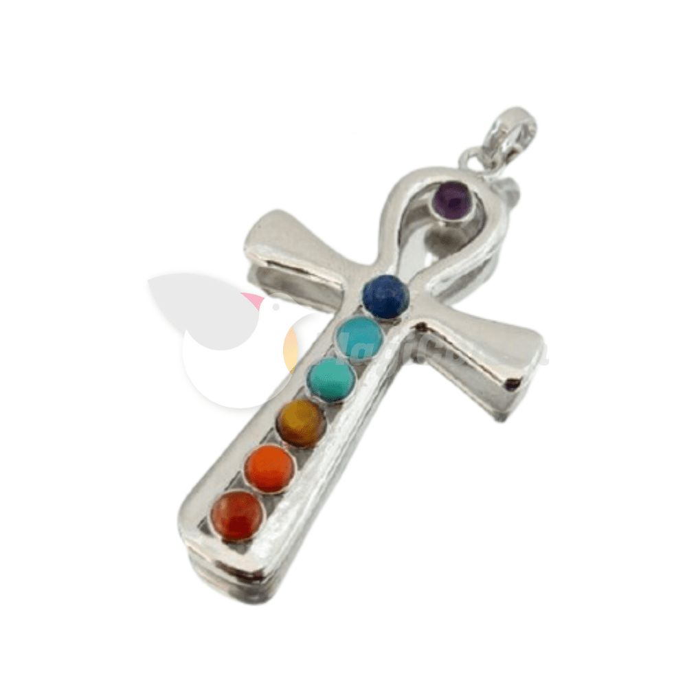 Colgante 7 chakras cruz egipcia Ankh