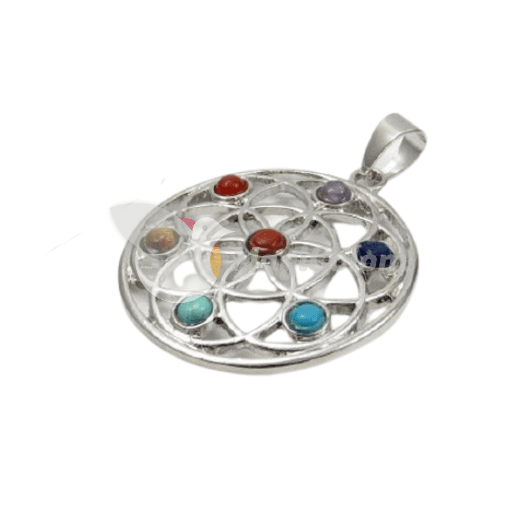 Colgante 7 chakras Flor de la vida