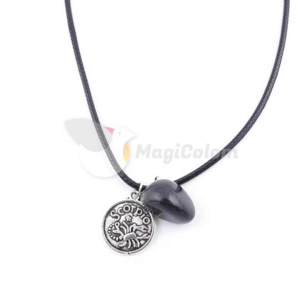 Collar Amuleto Escorpio y Piedra Onix