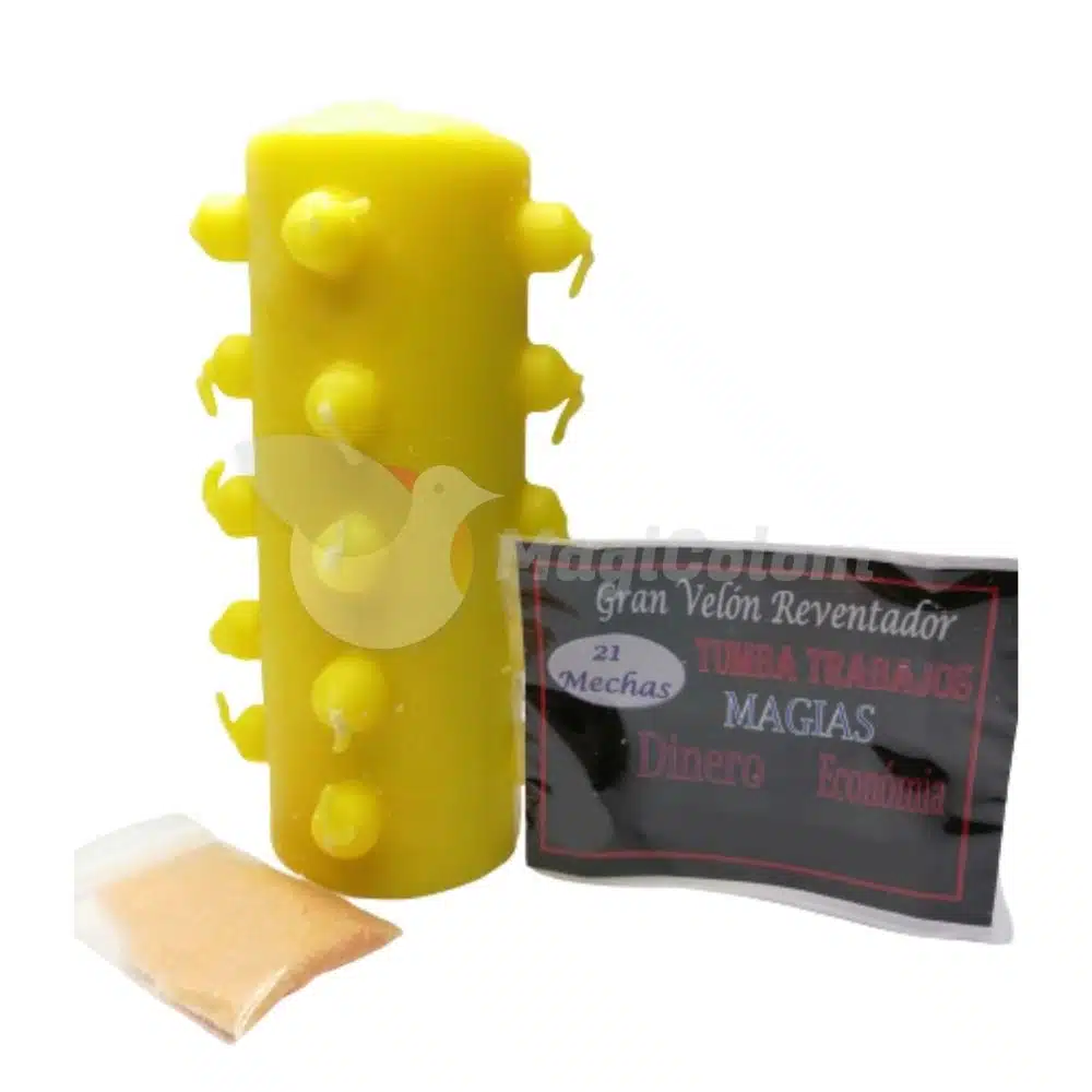 Velón 21 mechas amarillo