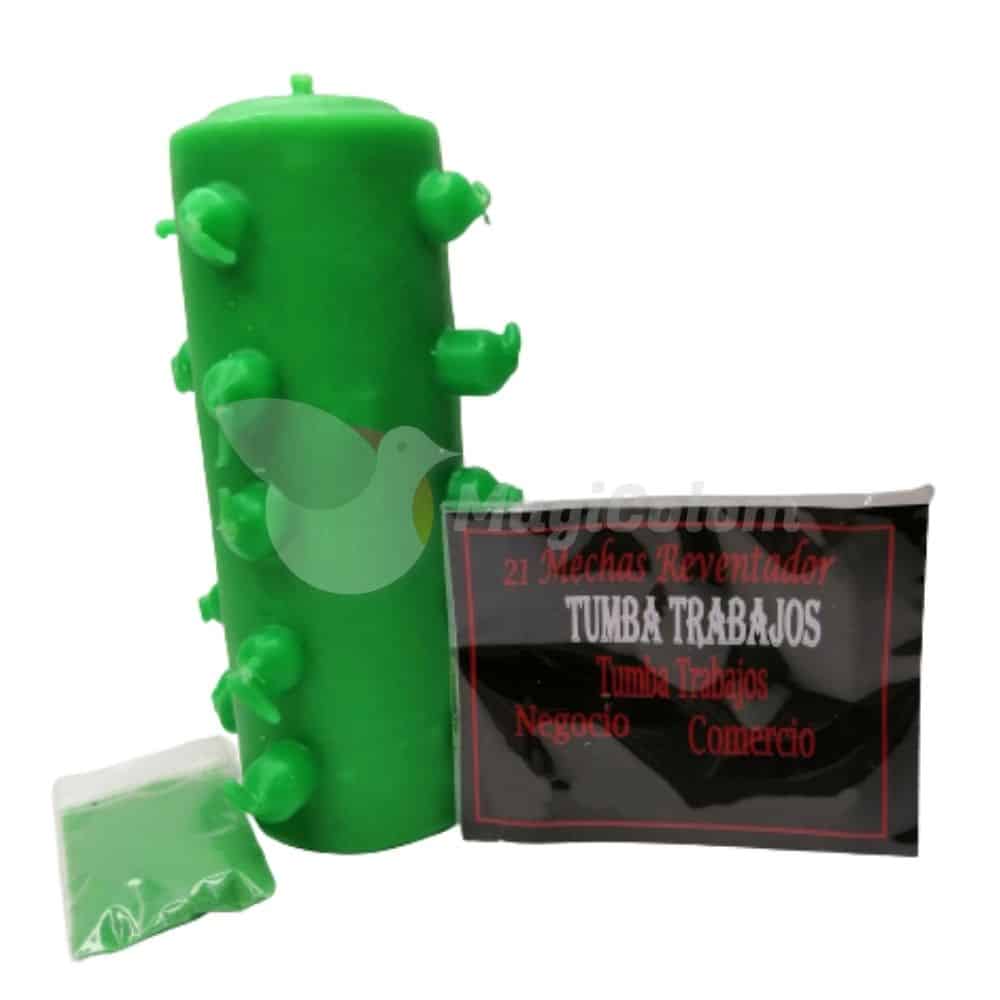 Velón 21 mechas verde