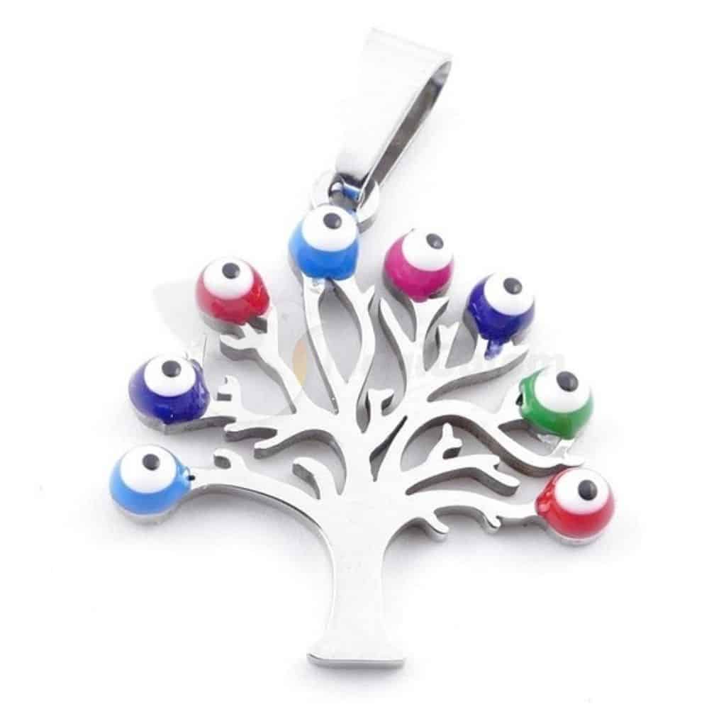 Colgante Árbol Acero Con Ojo Turco