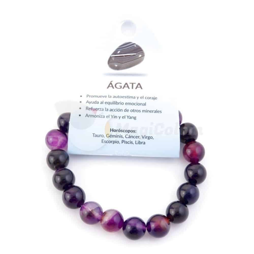 Pulsera Ágata Morada Elástica