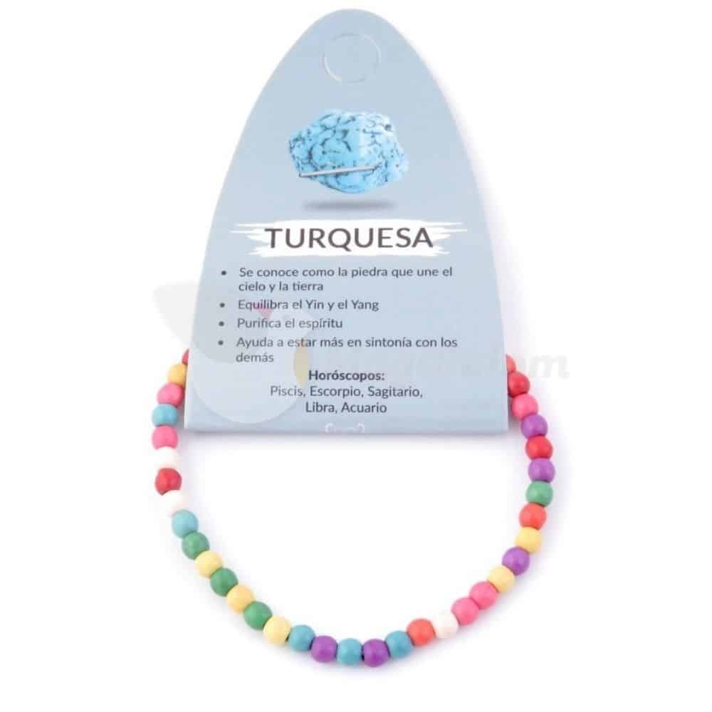 Pulsera Turquesa Multicolor Elástica