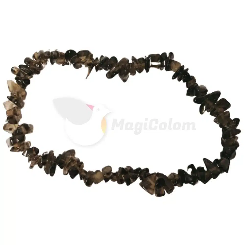 Pulsera Chip Mineral Cuarzo Ahumado