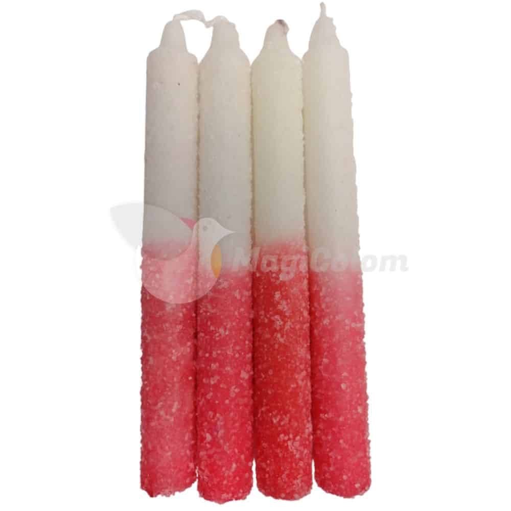 Vela de Sal Roja y Blanca