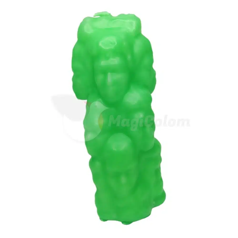 Velón Mil Caras Verde, 14x5cm