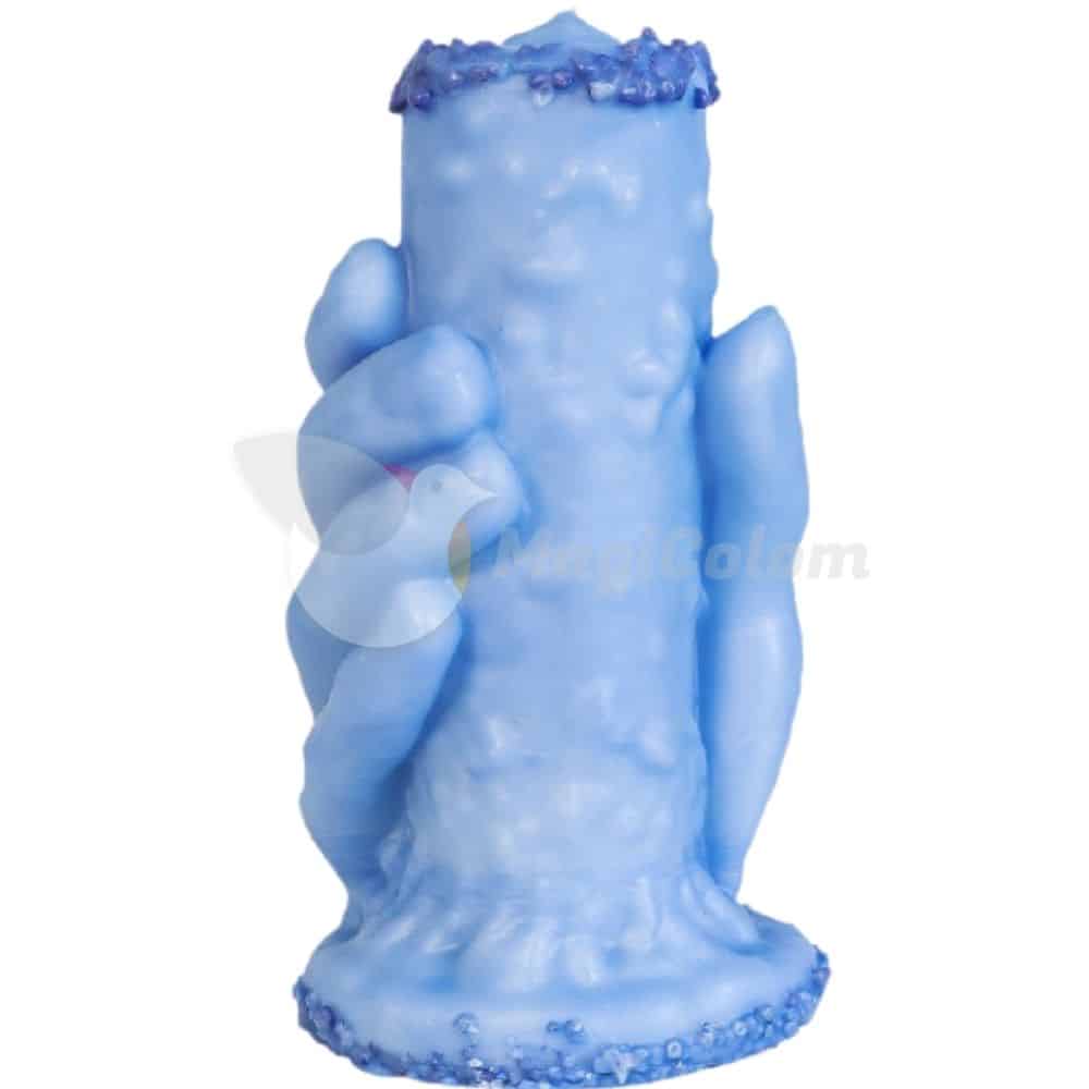 Velón mano poderosa azul
