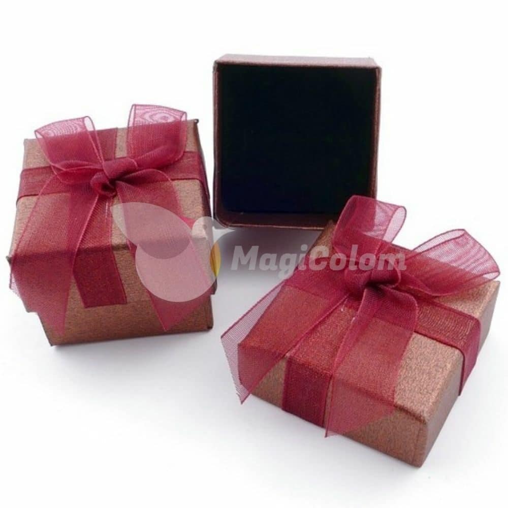 Caja Regalo para Anillos 4 x 4 cm Marrón