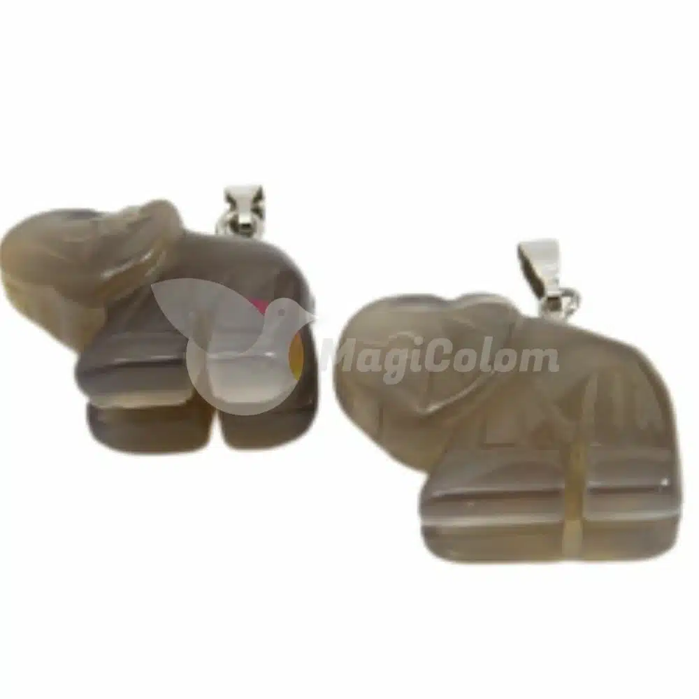 Colgante Elefante Engarzado Fluorita