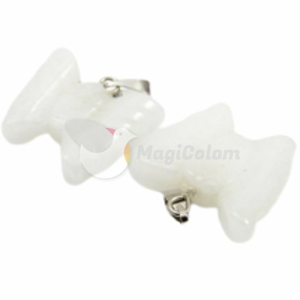 Colgante Mariposa Engarzado Jade Blanco