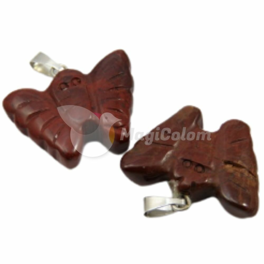Colgante Mariposa Engarzado Jaspe Sardo