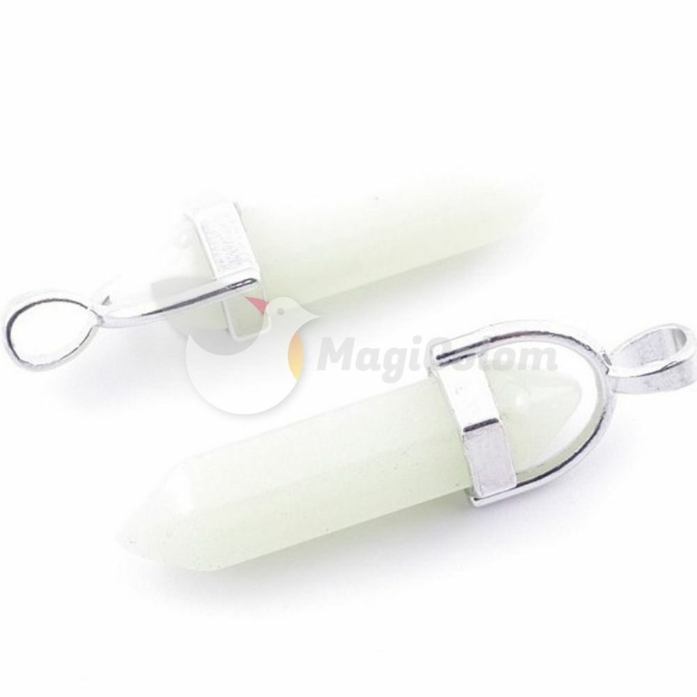 Colgante Punta Biterminada Blanca Fluorescente