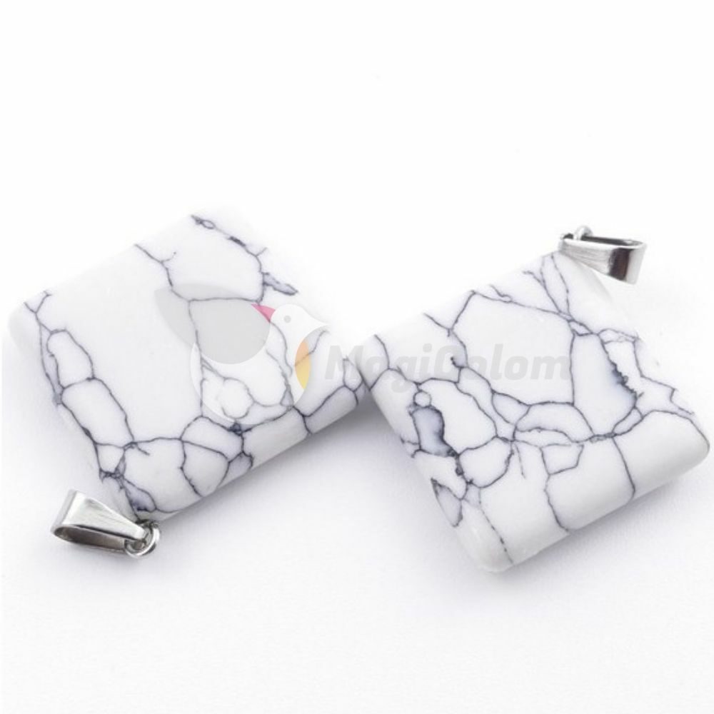 Colgante Rombo Engarzado Howlite