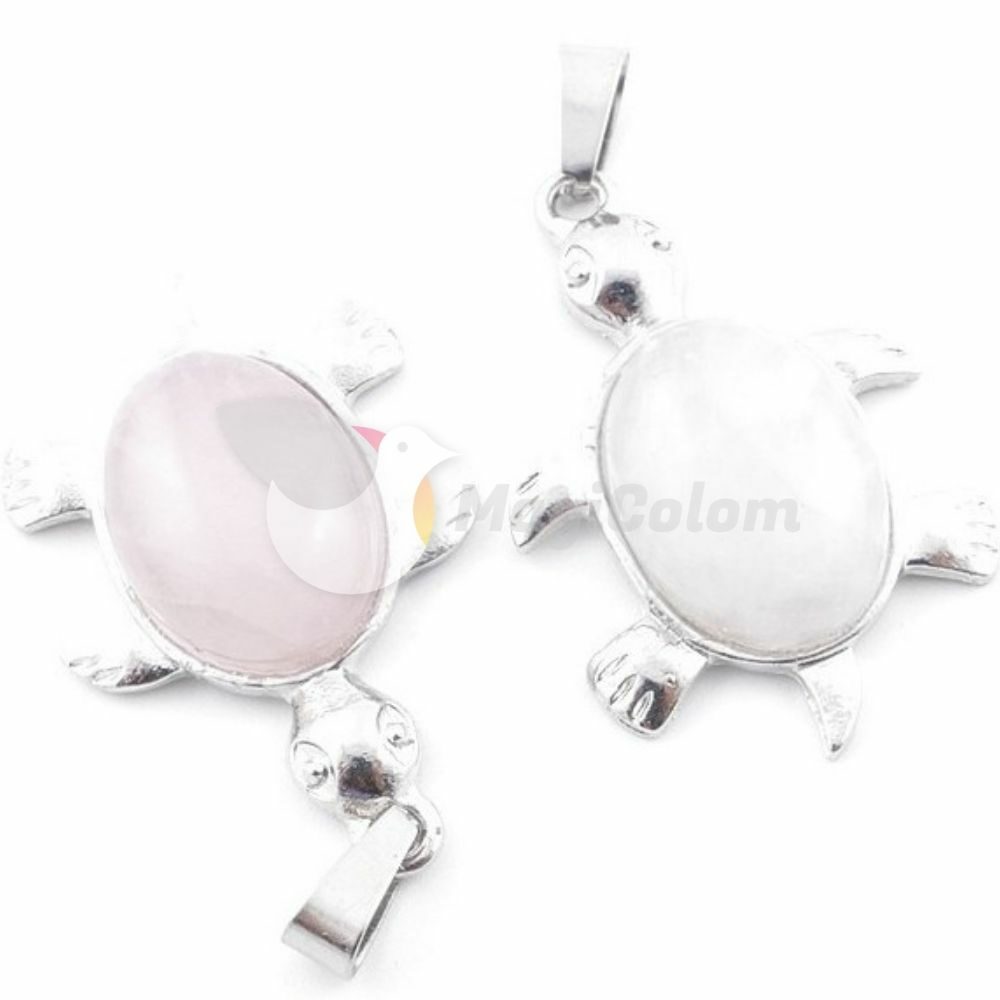 Colgante Tortuga con Cuarzo Rosa