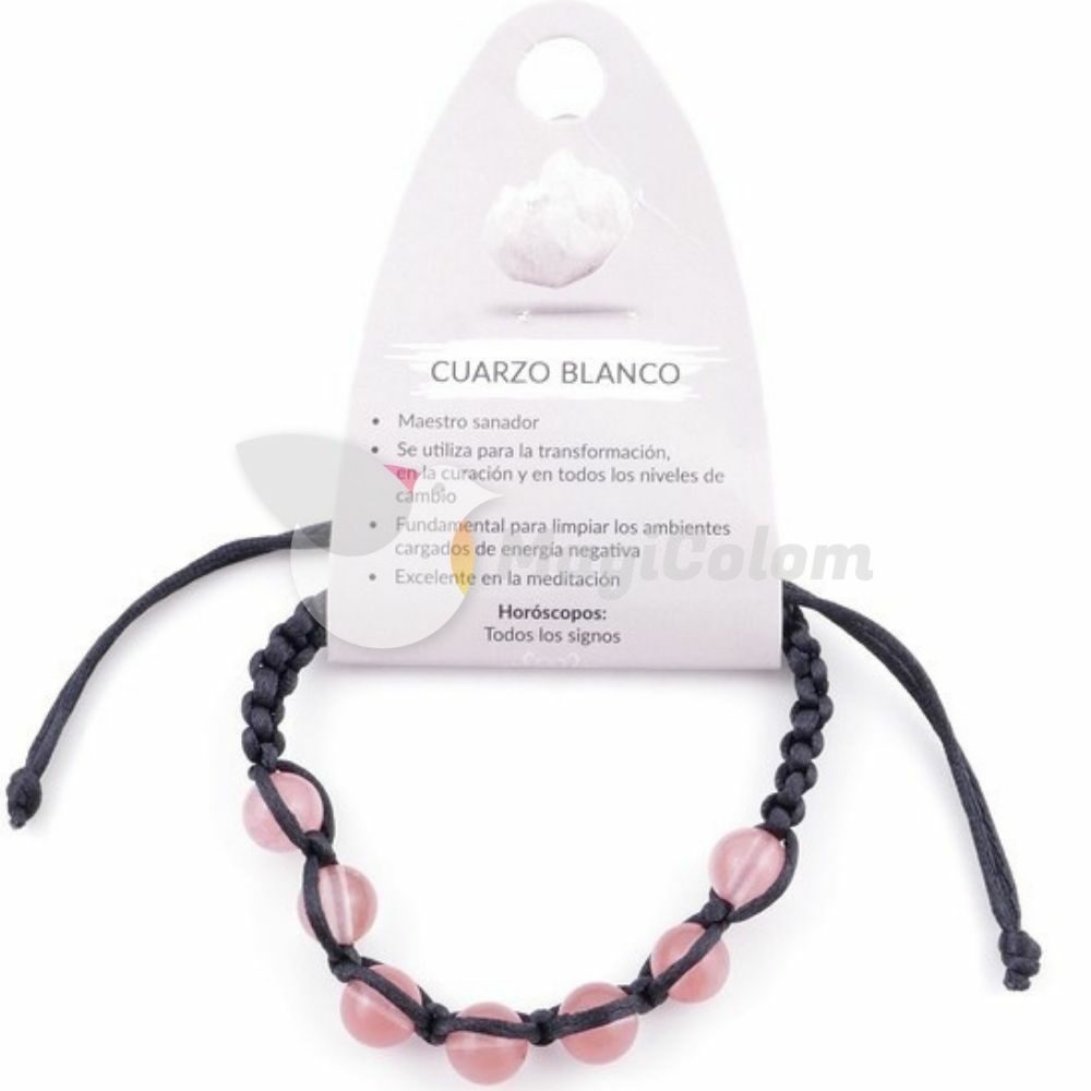 Pulsera Nudo Corredizo Cuarzo Cerezo