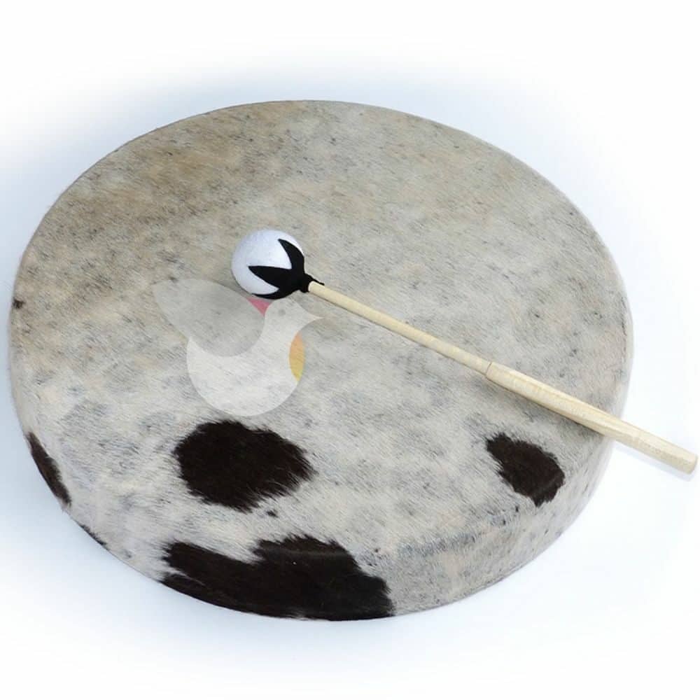 Tambor Piel de Cabra y pelo blanco