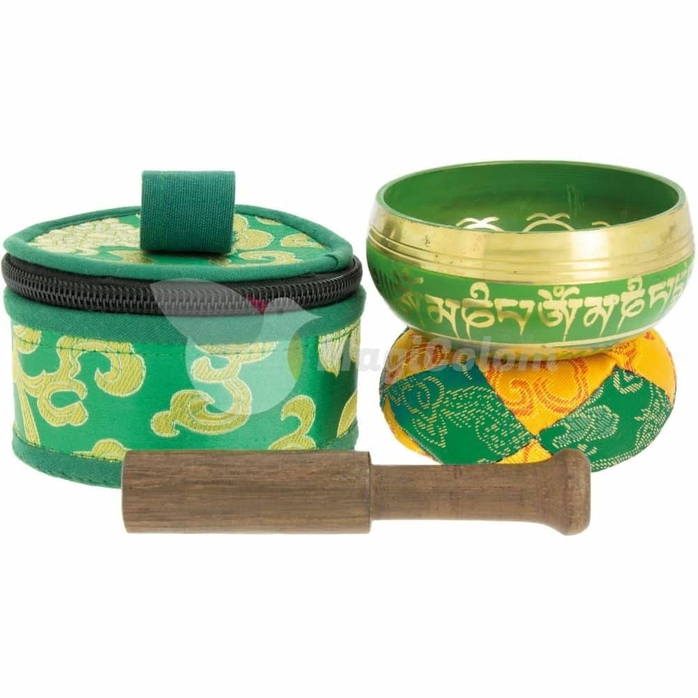 Cuenco Tibetano de Viaje Verde 7,5 cm