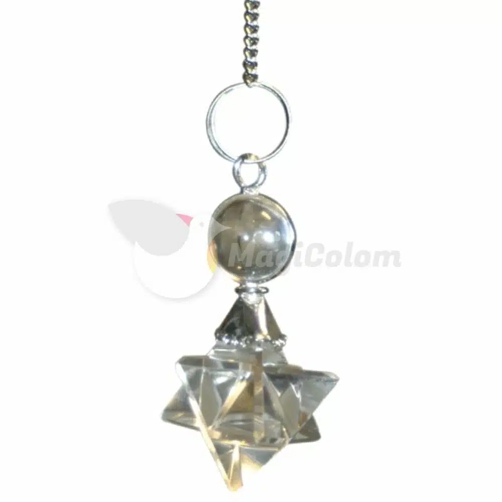 Pendulo Merkaba Cuarzo Cristal