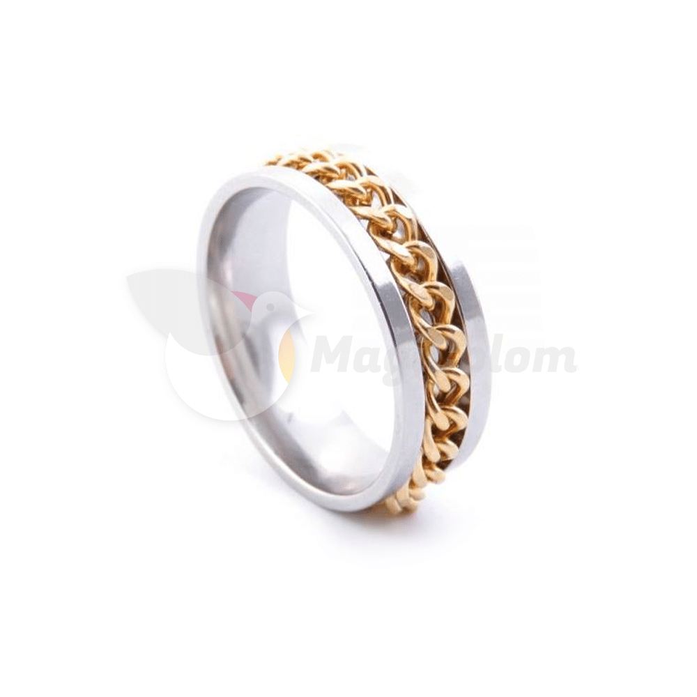 Anillos de Acero con adorno Cadena