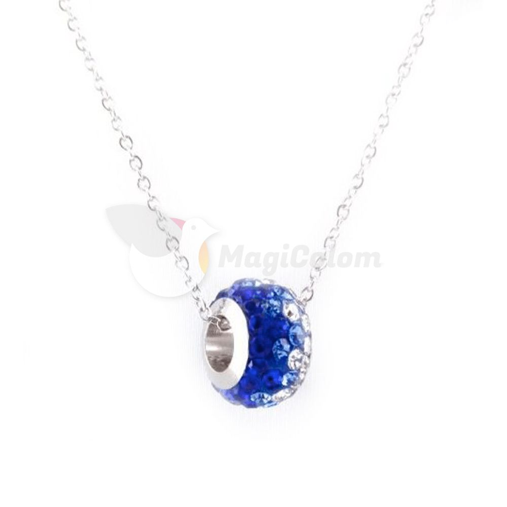 Collar Charm con Cristal Checo Azul