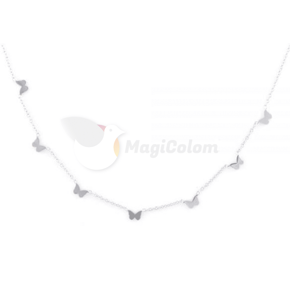 Collar Dijes Mariposas de Acero