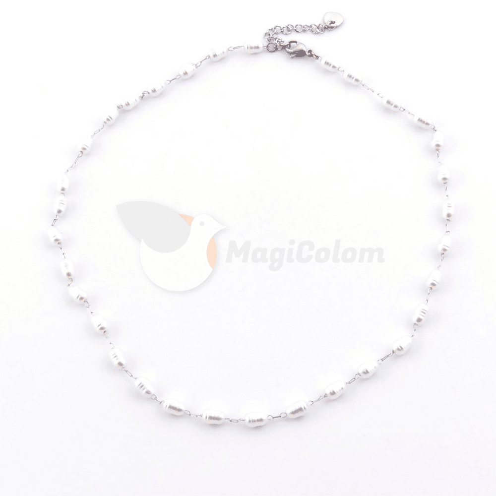 Collar Perla de Rio Ovalada