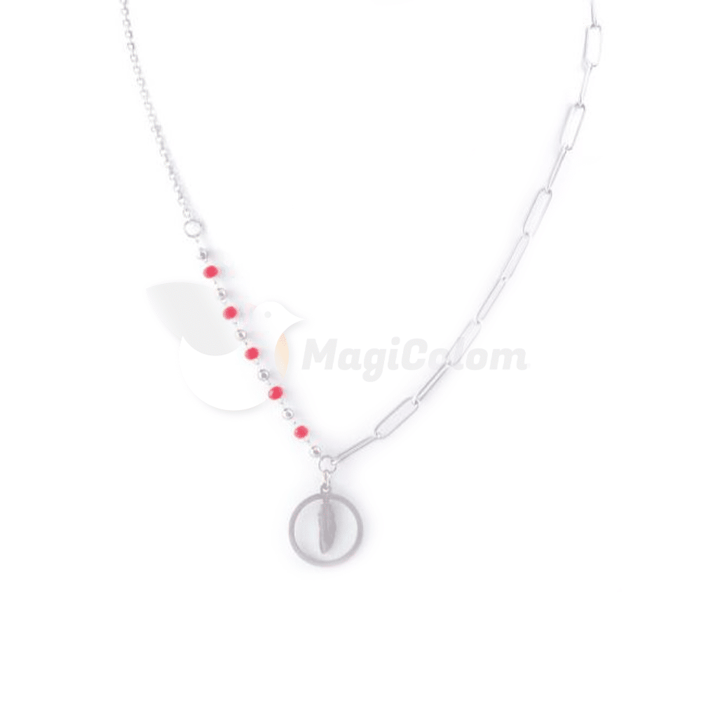Collar con Colgante y Coral Sintético