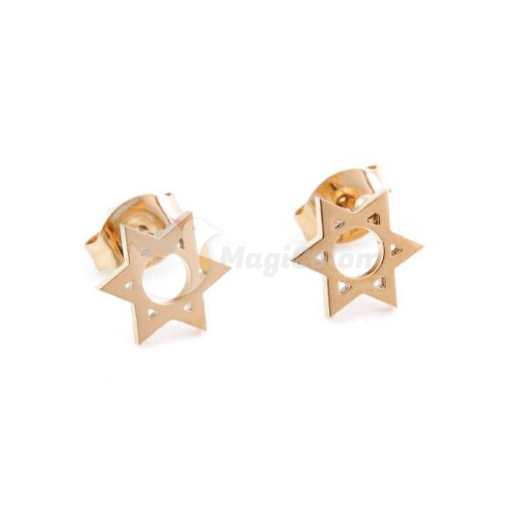 Pendientes Pegados Acero Estrella de David