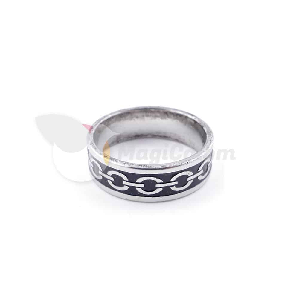 Anillo Cadena con Fondo Negro