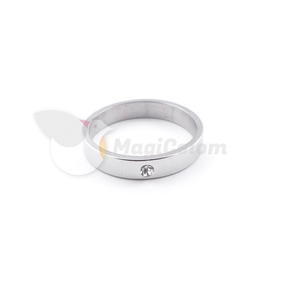 Anillo de Acero con Brillante