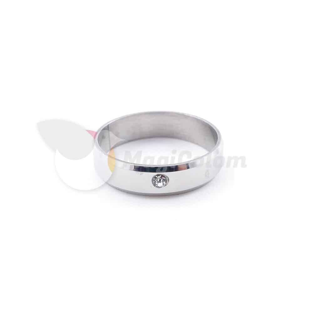 Anillo Plateado con Brillante