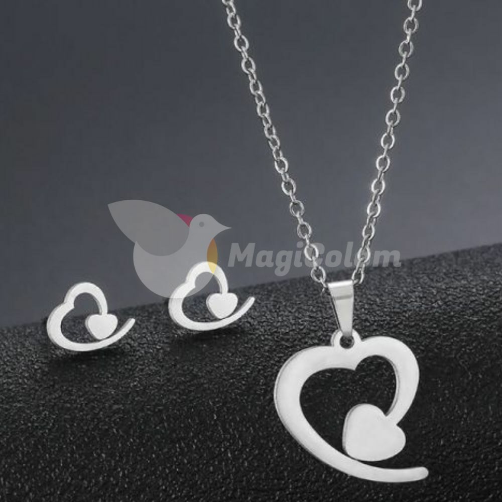 Conjunto de Acero Diseño Corazones