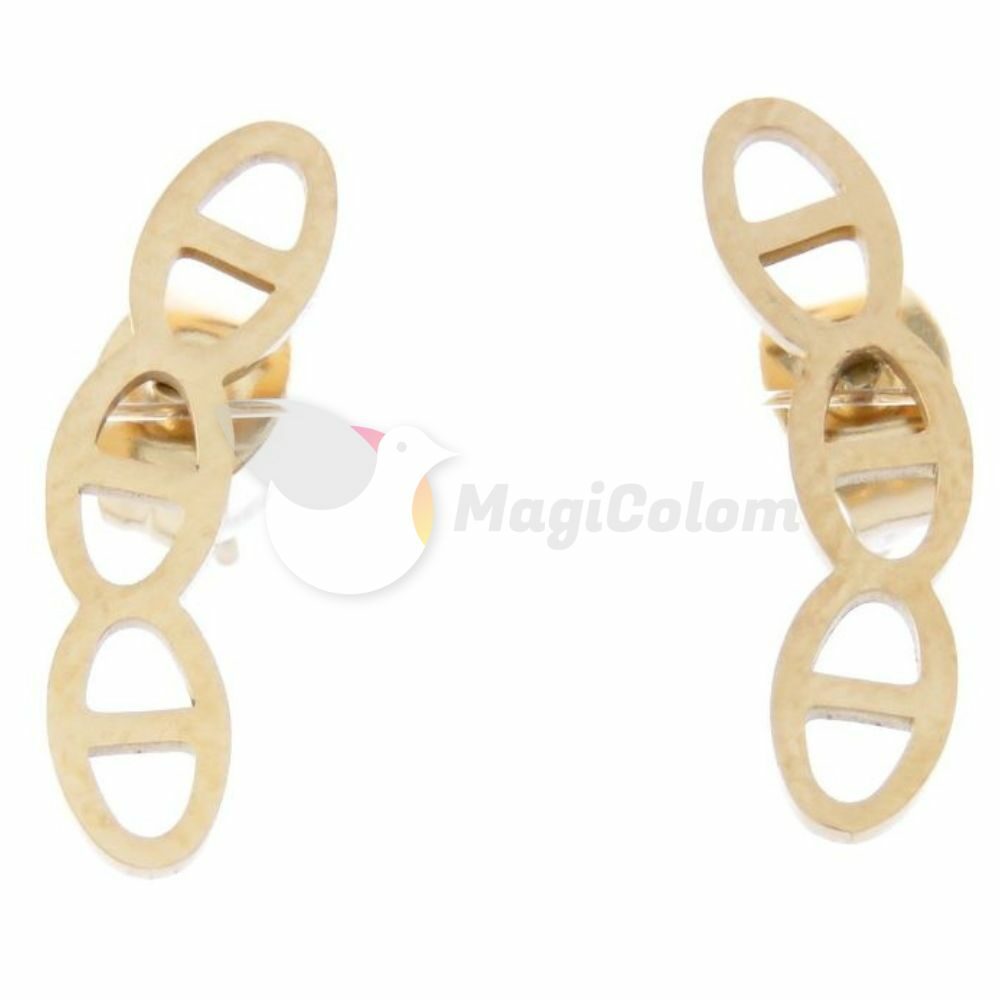 Pendientes de Acero con Hebilla y Forma de Trepador