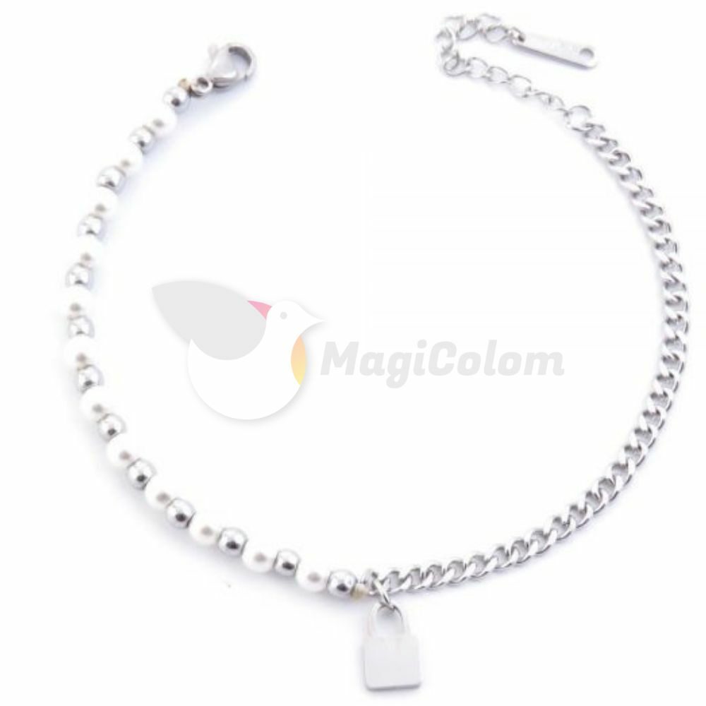 Pulsera Cuentas de Perla con Medalla